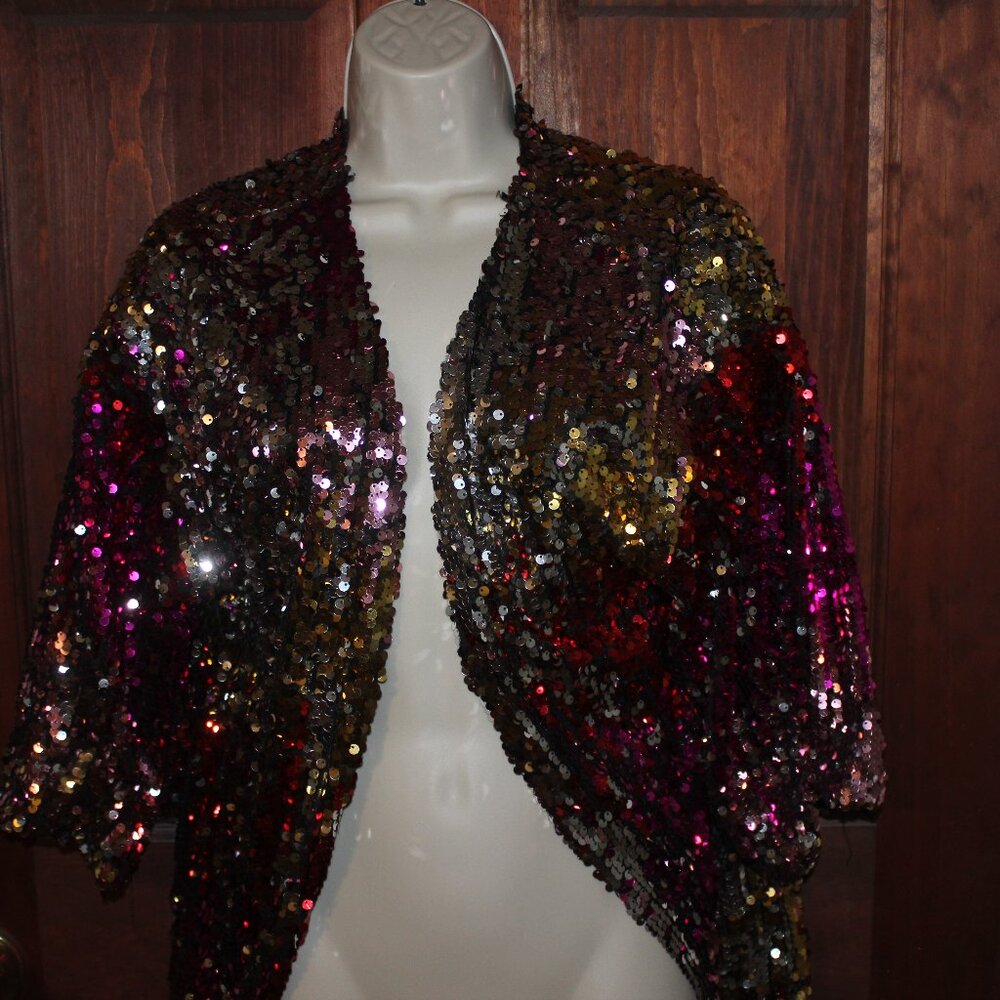 Multicolor Sequins 3/4 sleeve Blazer